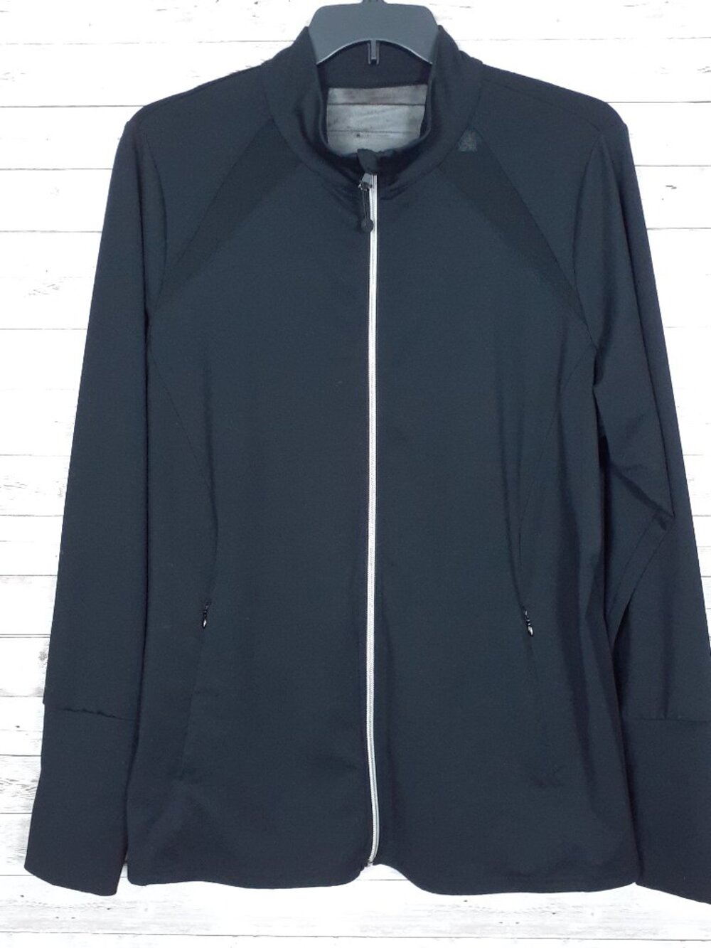 Lane Bryant LIVI Active Jacket 22/24 Full Zip Mesh Cutouts Black Lightweight 7B